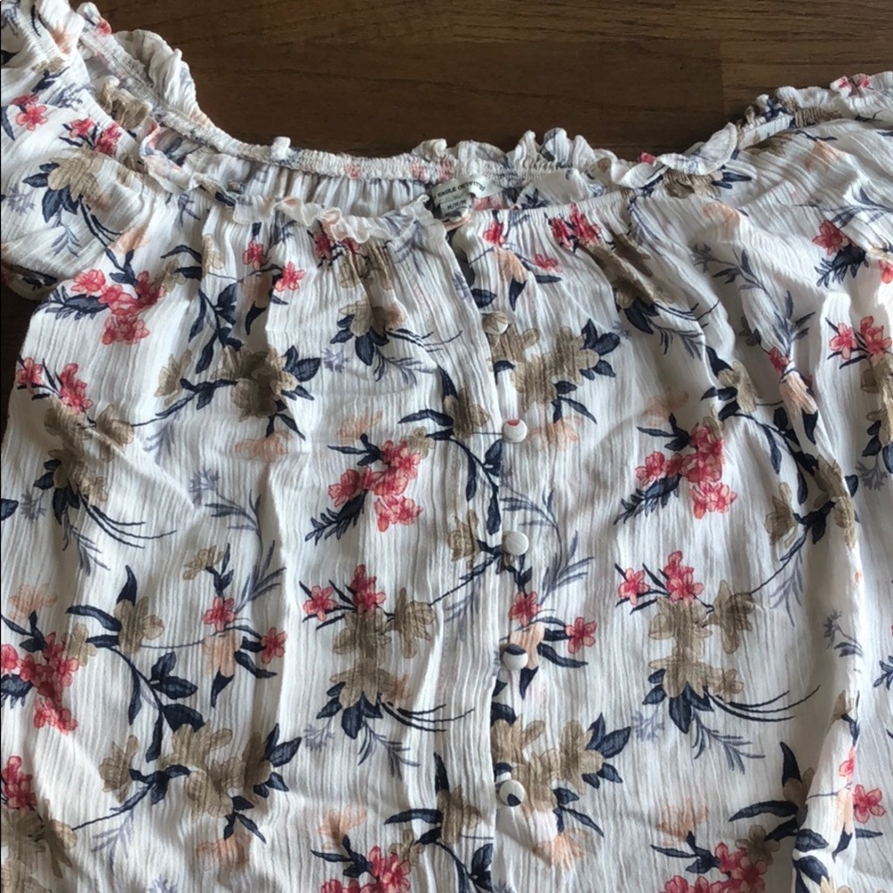 Floral Off Shoulder Crop Top